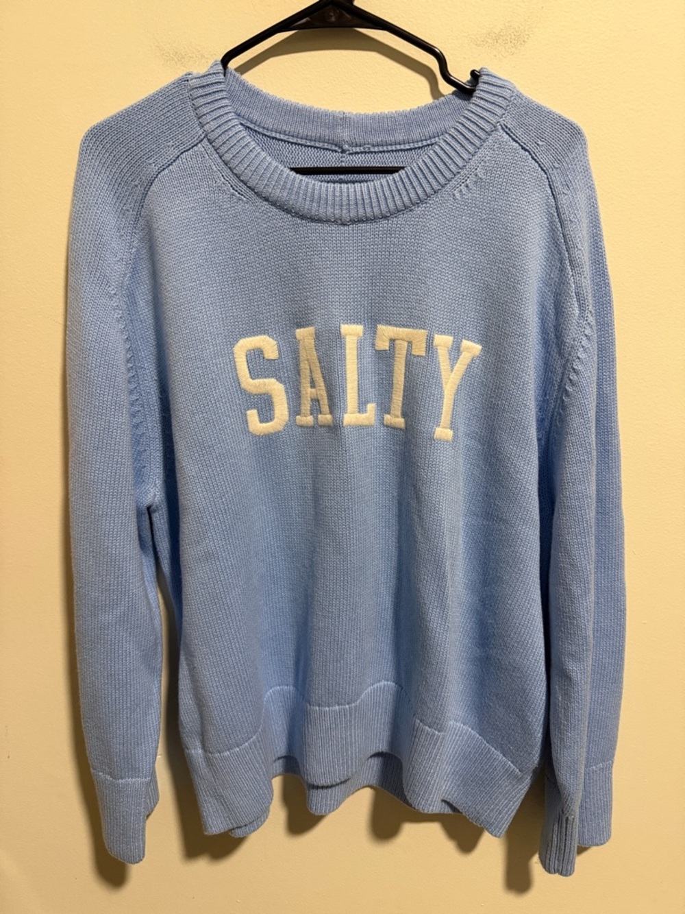 NWT Abercrombie & Fitch Light Blue 'SALTY' Crewneck Sweater